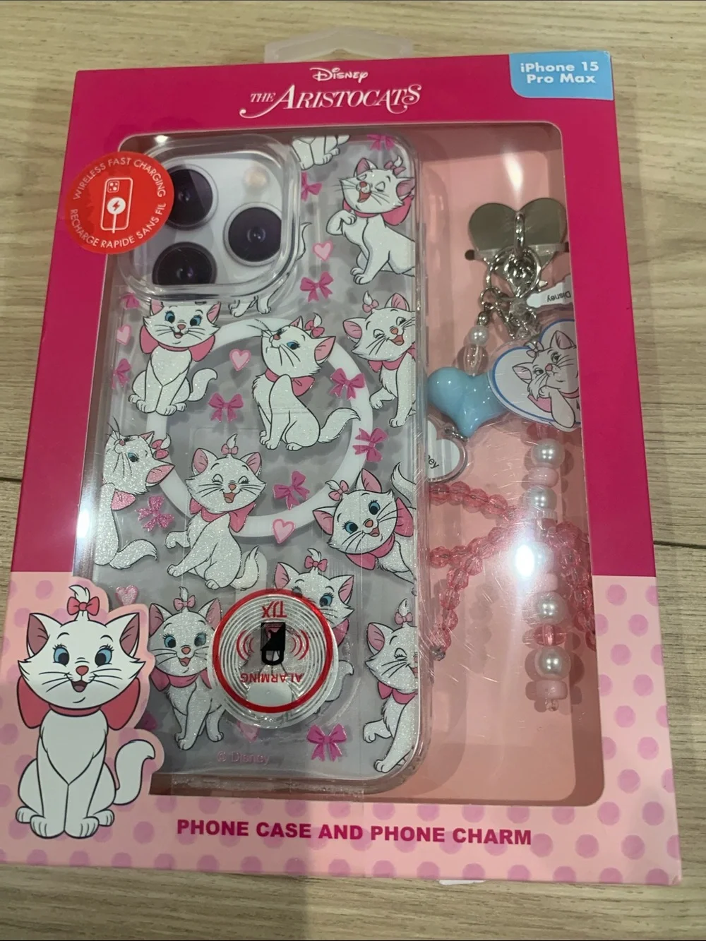 Disney The Aristocats Pink & White iPhone 15 Pro Max Case with Charm
